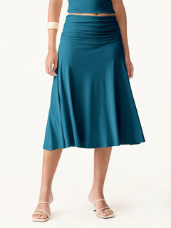 Flowy Side A-line Midi Skirt
