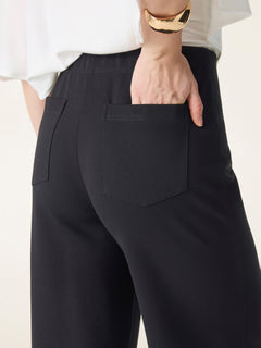 Ponte High-Rise Wide-Leg Pants with Pockets
