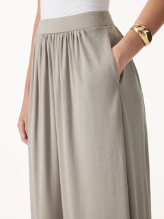 2Pcs Set Multi-wear Necklines Bra Top & Gathered A-Line Maxi Skirt with Pockets
