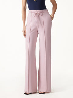 Lyocell Spacer Knit High-Rise Flare Pants with Pockets
