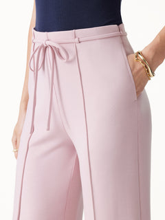 Lyocell Spacer Knit High-Rise Flare Pants with Pockets