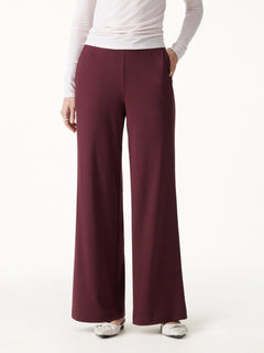 Lyocell Wool Mid Rise Wide Leg Pull-on Pant with Pockets