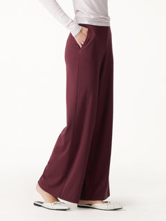 Lyocell Wool Mid Rise Wide Leg Pull-on Pant with Pockets