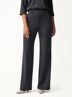 TravelEase Lyocell Spacer High-Rise Wide Leg Pants with Pockets