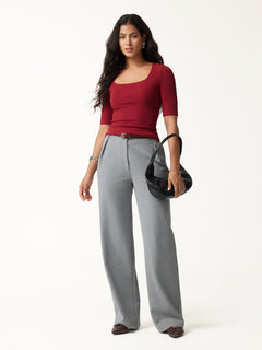Eco-Mousse® Square Neck Elbow Sleeve Bra Top
