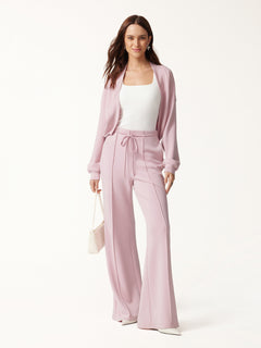 Lyocell Spacer Knit Long Sleeve Drop-Shoulder Shrug Cardigan