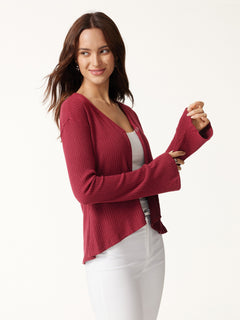 V Neck Flare Long Sleeve Cardigan