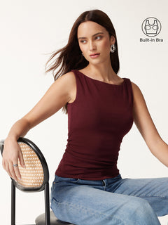 Boat Neck Bra Tank Top