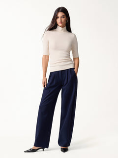 2Pcs Set Turtleneck Bra Top & Drapey A-Line Maxi Skirt