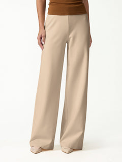 Ponte High-Rise Wide-Leg Pants with Pockets