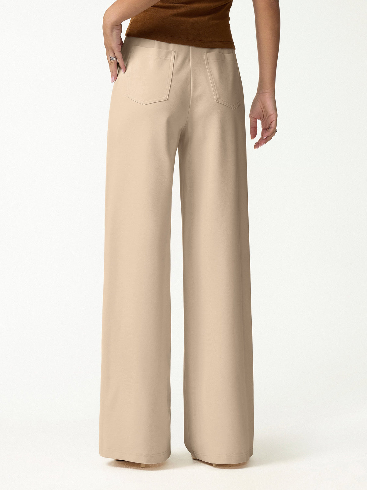 Ponte High-Rise Wide-Leg Pants with Pockets