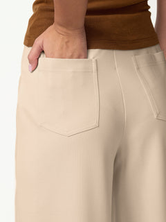 Ponte High-Rise Wide-Leg Pants with Pockets