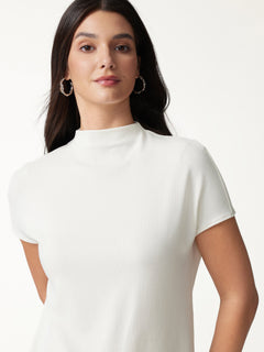 Eco-Mousse® Mock Neck Short Sleeve Bra Top