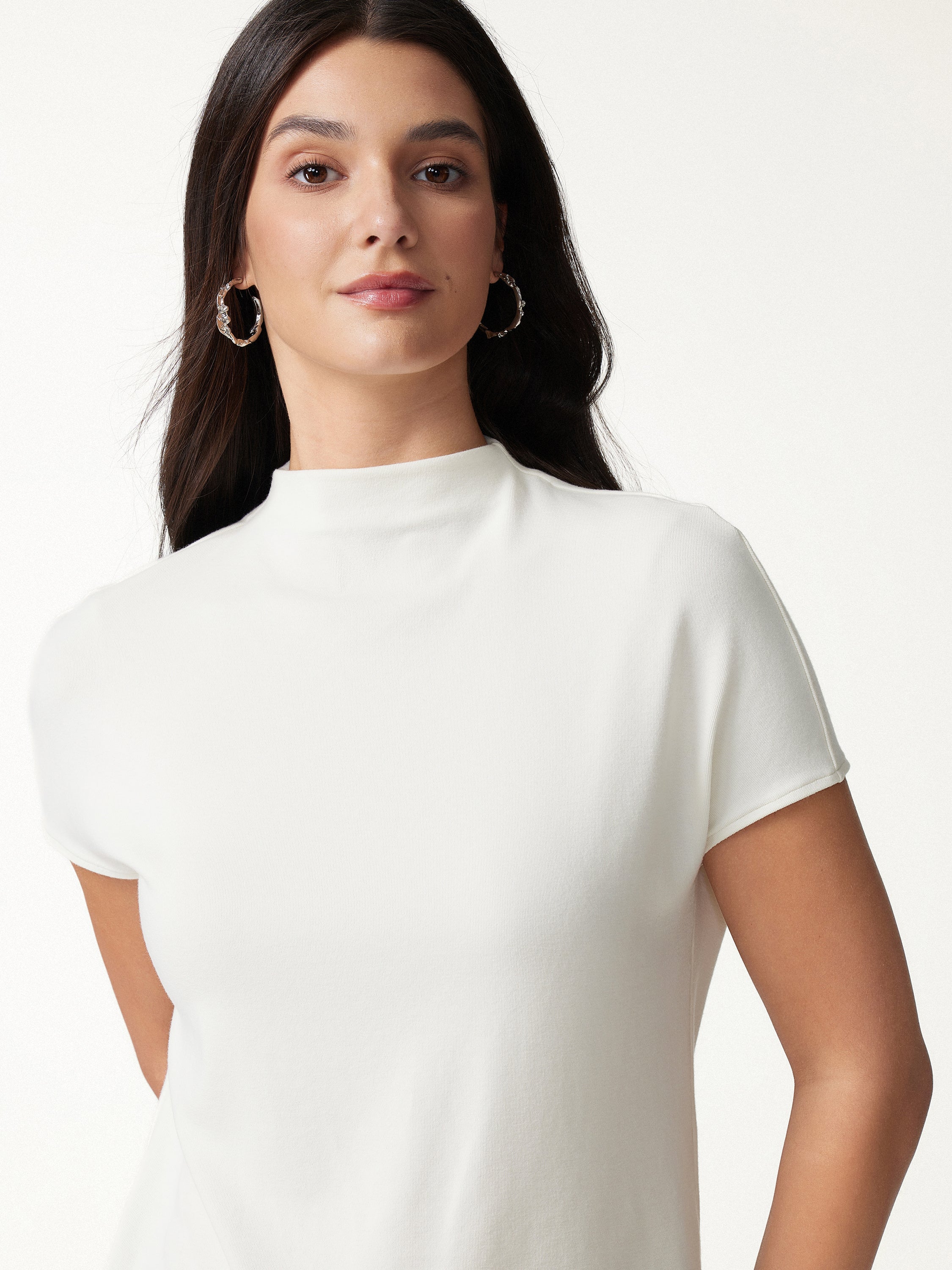 Eco-Mousse® Mock Neck Short Sleeve Bra Top