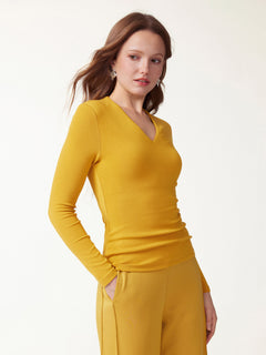 Eco-Mousse® V-Neck Long Sleeve Bra Top