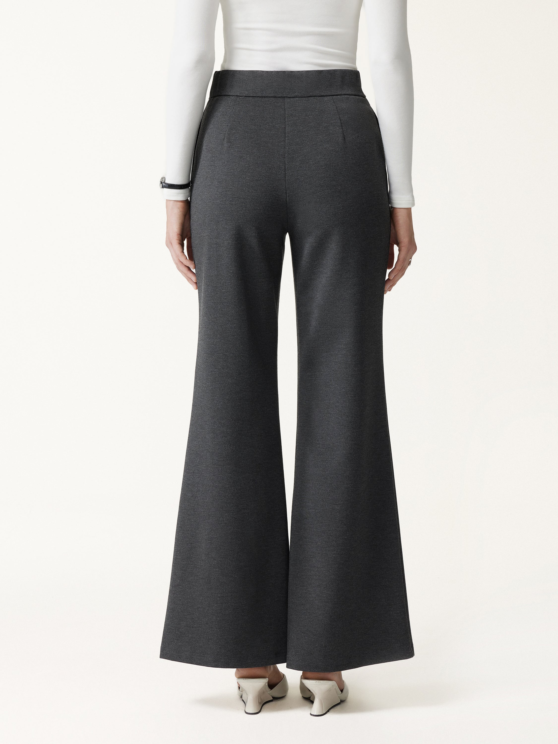 Ponte High-Rise Wide-Leg Pants with Pockets