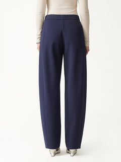 Ponte Low-Rise Ankled Barrel Pants with Pockets