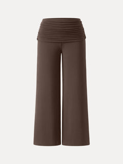Non-Itchy Wool Blend Drapey Wide Leg Pull-on Pants with Pockets