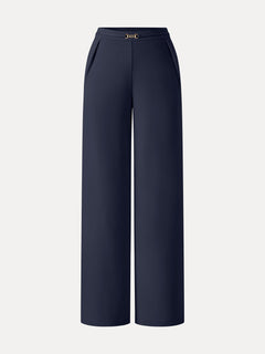 Ponte High-Rise Wide-Leg Pants with Pockets