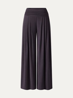 Sandwashed Super Flowy Tucked Palazzo Pant with Pockets