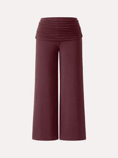 Non-Itchy Wool Blend Drapey Wide Leg Pull-on Pants with Pockets