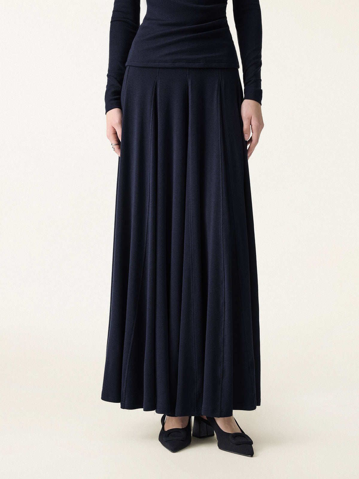 Eco-MiYaMoon® Godet Hem Pull-on Maxi Skirt