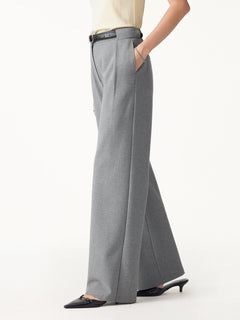 Ponte High-Rise Straight-Leg Pants with Pockets