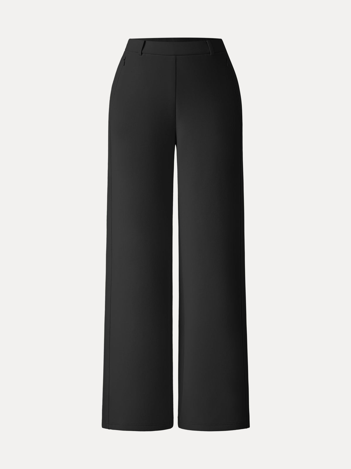 Stretch Cotton Blend Slimming High Rise Wide Leg Pants