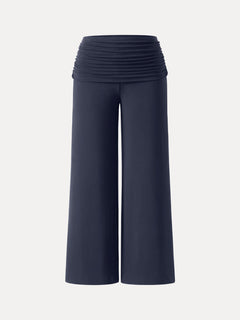 Non-Itchy Wool Blend Drapey Wide Leg Pull-on Pants with Pockets