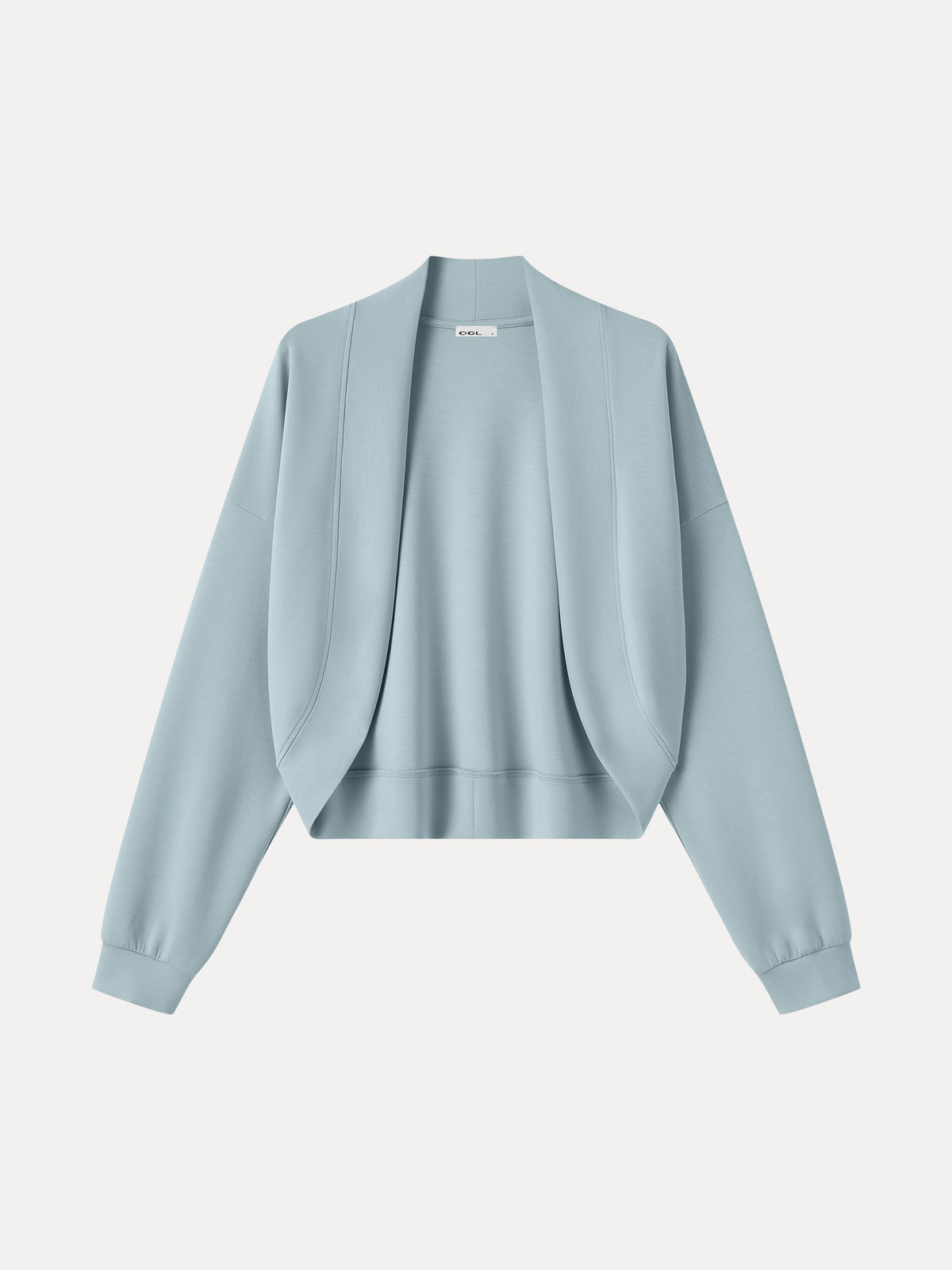 Lyocell Spacer Knit Long Sleeve Drop-Shoulder Shrug Cardigan