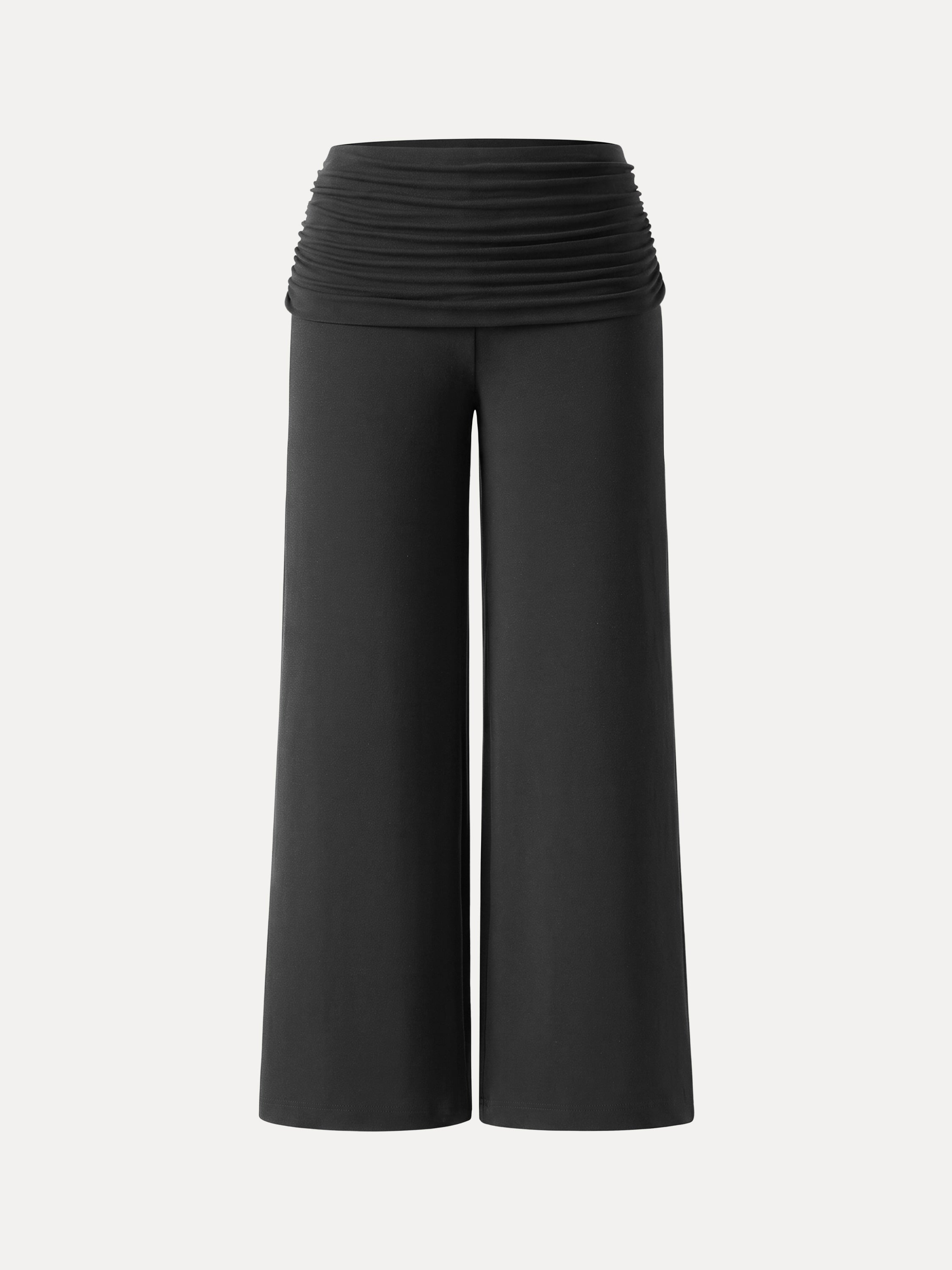 Non-Itchy Wool Blend Drapey Wide Leg Pull-on Pants with Pockets