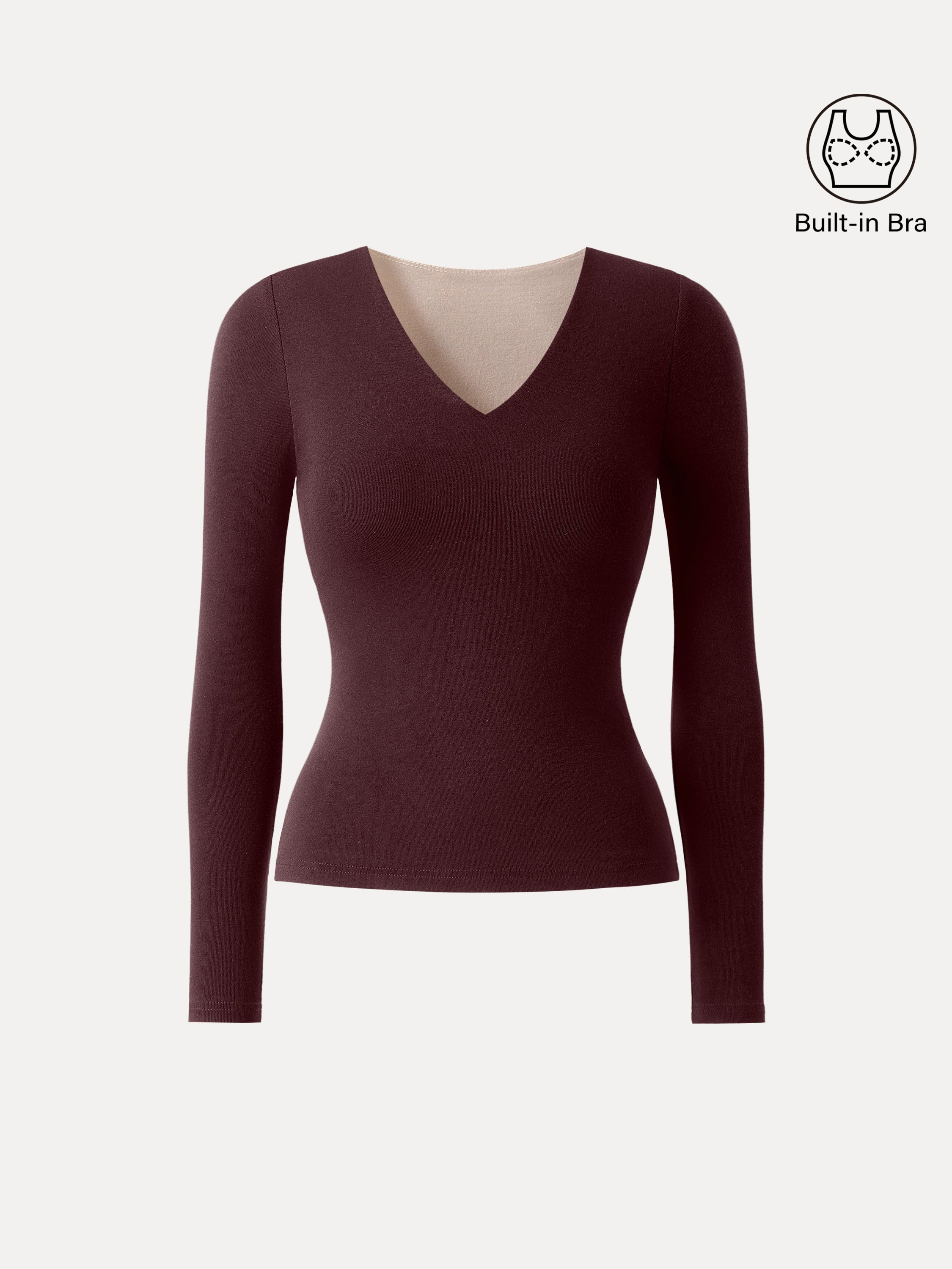 Eco-Mousse® V-Neck Long Sleeve Bra Top