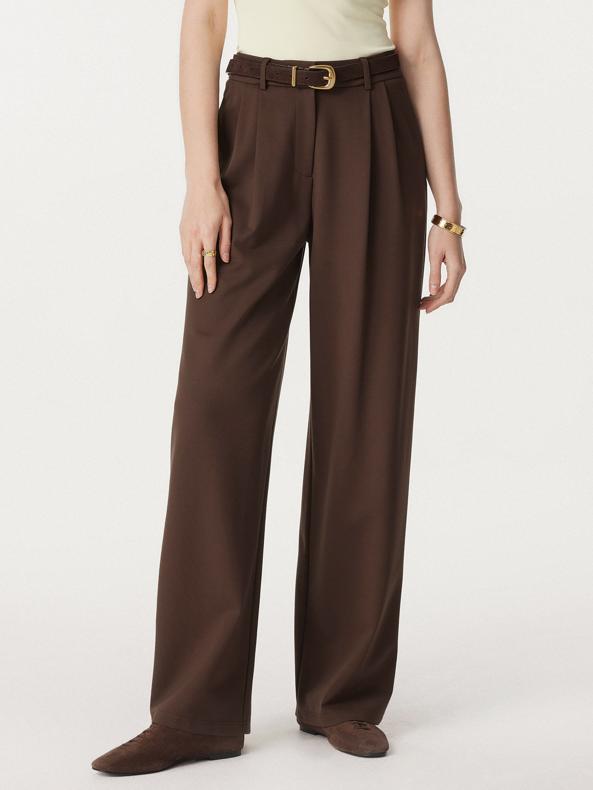 2Pcs Set Waistcoat with Pockets & Wide Leg Pant with Pockets