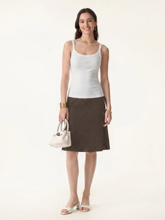 Stretch Cotton Polka Dot A-Line Flare Skirt Limited Edition