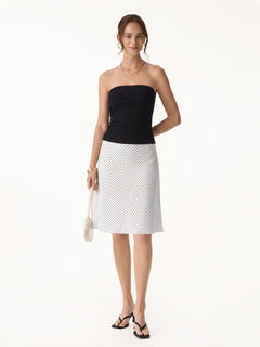 Stretch Cotton Polka Dot A-Line Flare Skirt Limited Edition
