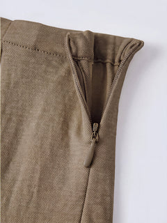 Breathable Cotton-linen Mid Rise Straight Leg Pant