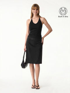 Stretch Cotton Polka Dot A-Line Flare Skirt Limited Edition