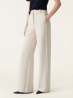 2Pcs Set Cami with Surplice Ruched Top & Mid Rise Fly-Front Wide Leg Trouser