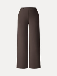 Stretch Cotton Blend Slimming High Rise Wide Leg Pants