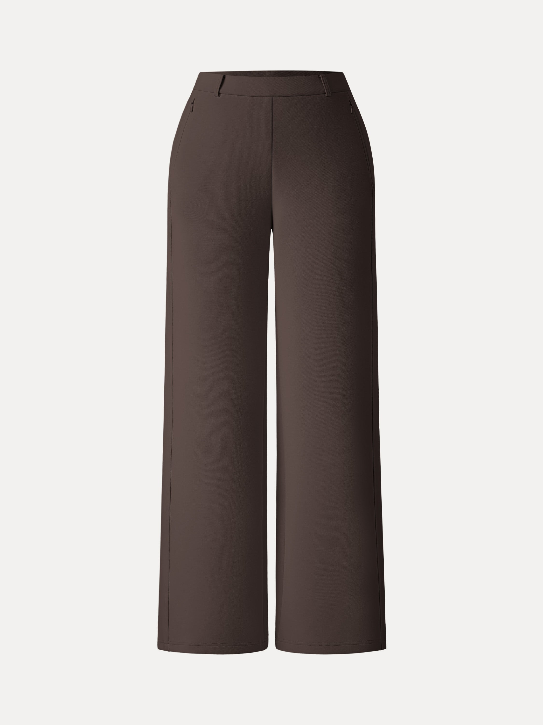 Stretch Cotton Blend Slimming High Rise Wide Leg Pants