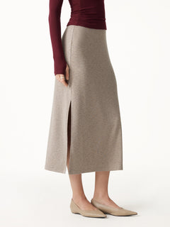 Eco-Mousse® Side-Slit A-Line Midi Skirt
