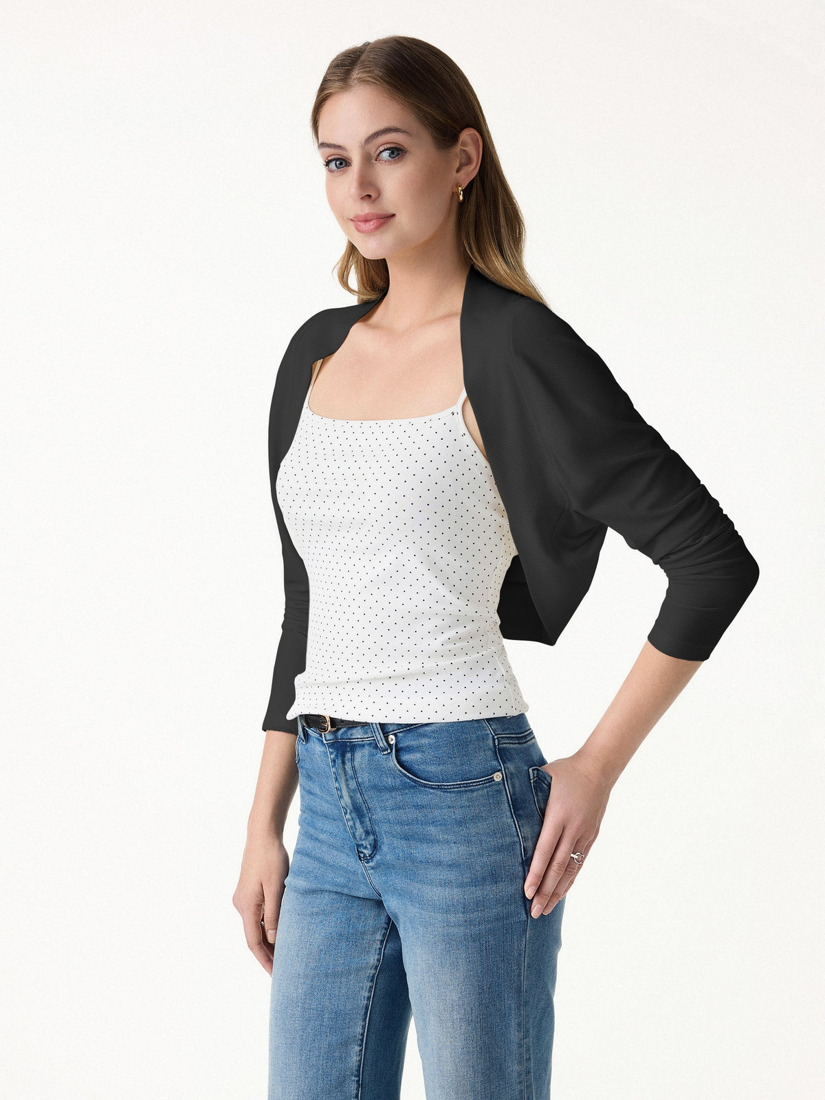 Bamboo Blend Breathable Summer Cropped Shrug Cardigan