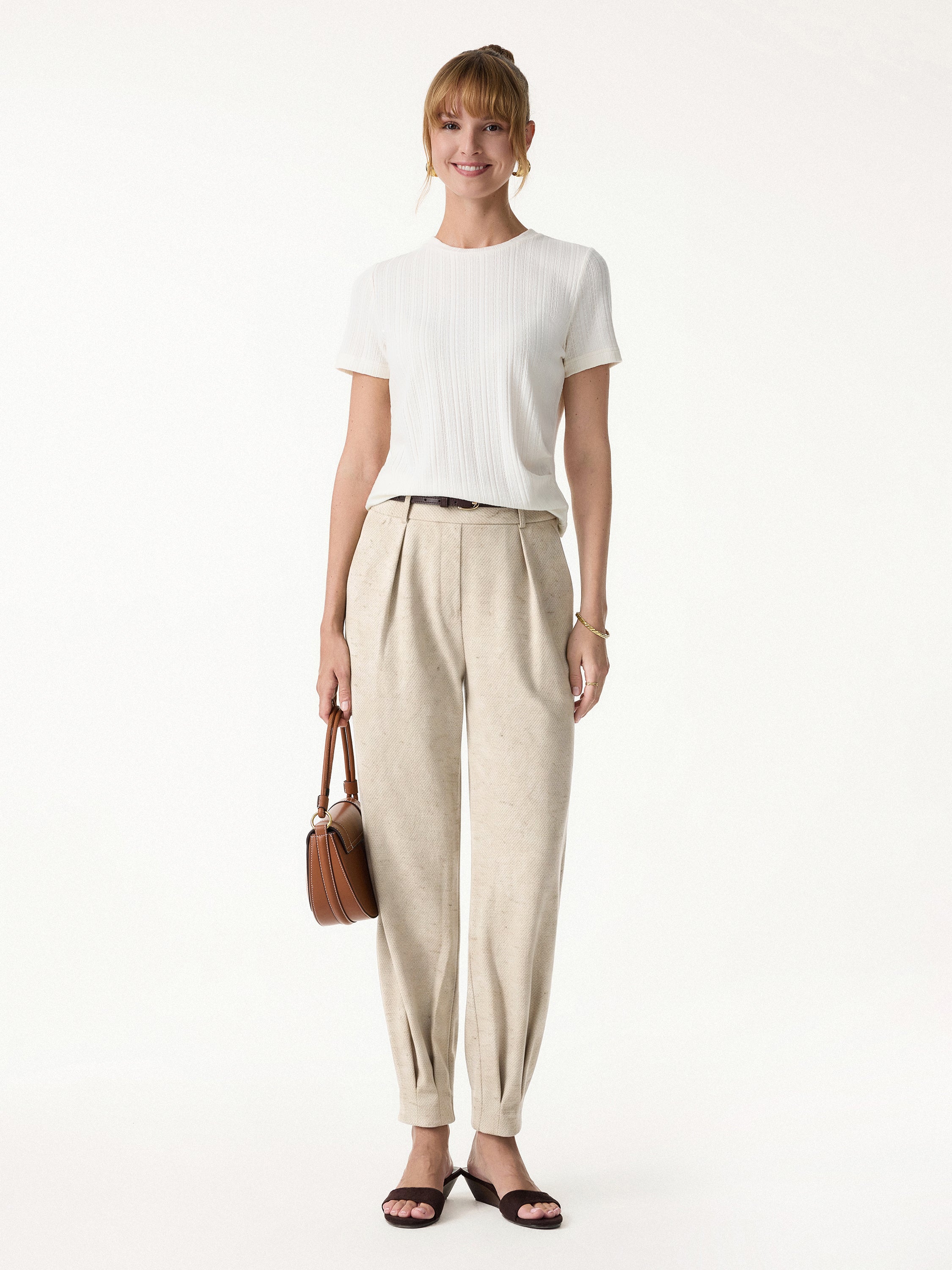 Stretch Linen-Like Wrinkle-Resistant Pants