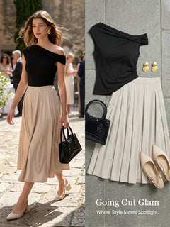 2Pcs Set Multi-wear Bra Top & Volume Skirt with Pockets