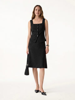 Stretch Cotton Polka Dot A-Line Flare Skirt Limited Edition