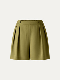 Lyocell-Linen Tailored Shorts with Pockets