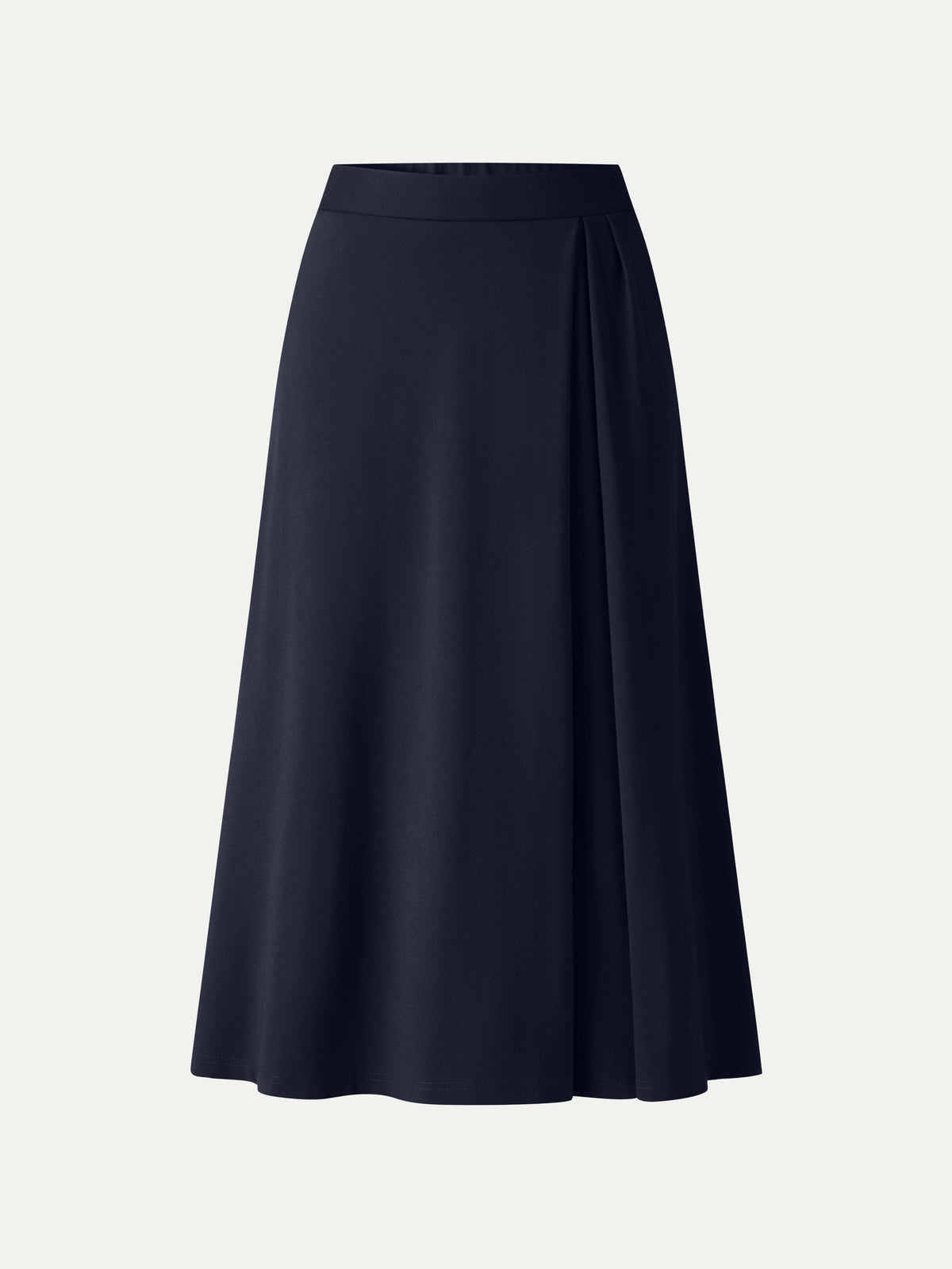 Ponte Mid-Rise Tucked A-Line Midi Skirt with Pockets