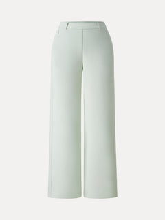 Stretch Cotton Blend Slimming High Rise Wide Leg Pant