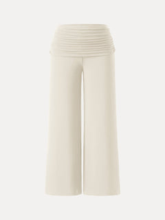 Non-Itchy Wool Blend Drapey Wide Leg Pull-on Pants with Pockets