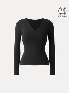 Eco-Mousse® V-Neck Long Sleeve Bra Top